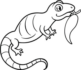 illustration of a cartoon lizard