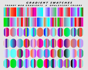 Obraz premium Acid chrome gradient swatches in holographic vibrant colors for art and design.