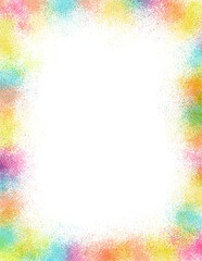 Rainbow Colorful Fun Paint Splatters Border Frame White Background Image