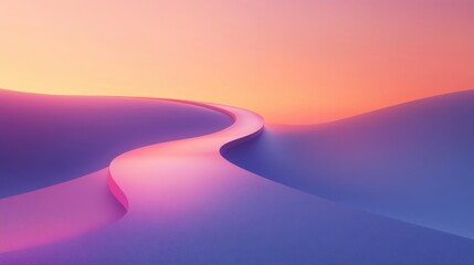 Simple abstract path between two points overlaid on a smooth gradient background, evoking direction and purpose.