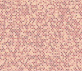 Minimal geometric background. Hexagon bold mosaic cell with padding and inner solid cells. Red color tones. Small hexagon geometric shapes. Seamless pattern. Tileable vector illustration.