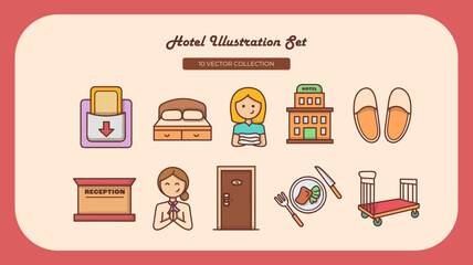 Hotel Icon Illustration Set