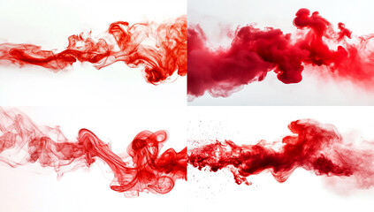 Red smoke, white background