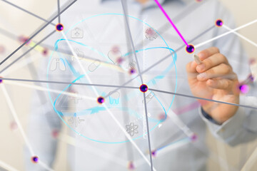  Ui icon medical in hospital with medical technology network concept - 3d