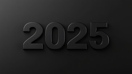 Elegant and bold 2025 numbers on a black textured background