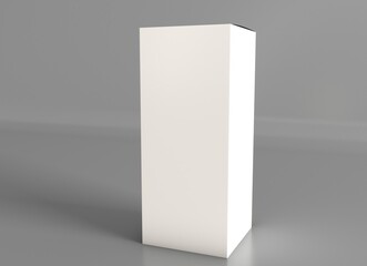 Realistic cardboard box mockup. Half side view. Can be use for food, cosmetic, pharmacy, sport and etc. Ready for your design.	
