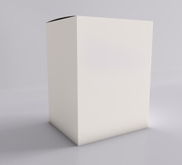 Template white cardboard package box for cosmetic products isolated on white background. Mock up for your design.	
