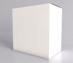 Template white cardboard package box for cosmetic products isolated on white background. Mock up for your design.