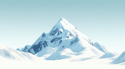 A snowy mountain peak against a crisp winter sky, with space for your message