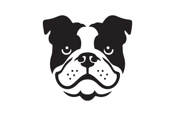 Bull Dog Vector Illustration. Bull Dog silhouette. Bulldog head vector logo