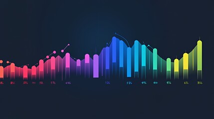 Colorful bar graph illustrating data trends and percentages.