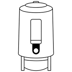 Electric Water Dispenser Vector Silhouette