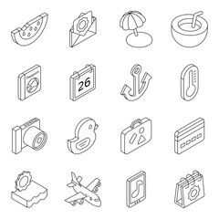 Pack of Summer Flat Icon
