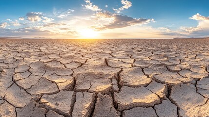 Dried-up lakes, Dry cracked desert, cracked earth, dried-out land in the dry season, The global shortage of water on the planet. Global warming and greenhouse effect concept.