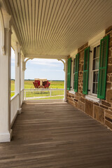 Front porch on buildings at Fort Larned National Historic Site, Kansas