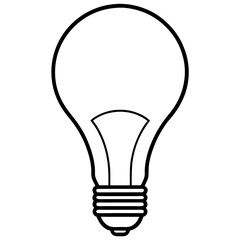 Bulb line art Vector on White