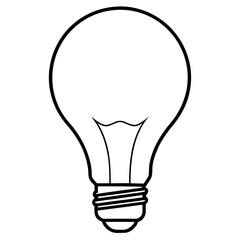 Bulb line art Vector on White