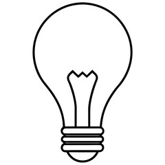 Bulb line art Vector on White