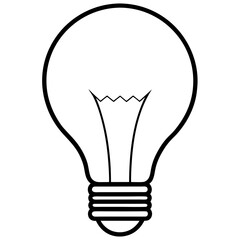 Obraz premium Bulb line art Vector on White