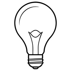 Bulb line art Vector on White