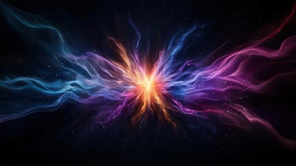 An artistically enhanced visual of a fission explosion in slow motion, with vibrant colors representing released energy, photorealistic, hyper-resolution, dramatic energy release