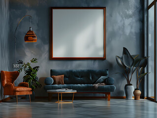 "Picture frame in luxurious and sophisticated space" - Mockup