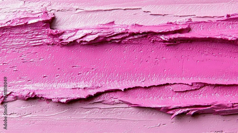 Wall mural a close-up of a pink wall with peeling paint on both sides