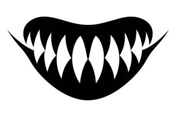 teeth silhouette vector isolated on white background
