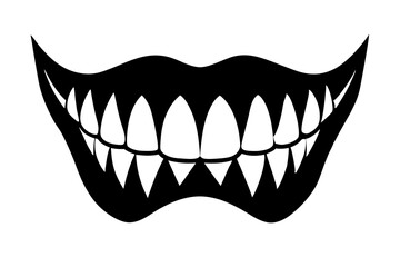 teeth silhouette vector isolated on white background
