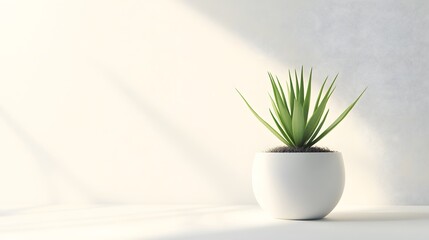 Simple Plant Pot: A small, plain white plant pot with a minimalist design, placed on a white background with soft, natural shadows.
