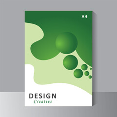 Abstract cover background with green colour - A4 size book cover template for annual report, magazine, booklet, proposal, portfolio, brochure, poster, 