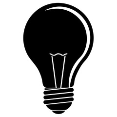Bulb Silhouette Vector on White