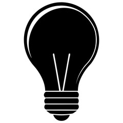 Obraz premium Bulb Silhouette Vector on White