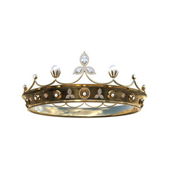 3d render royal medieval crown tiara isolated