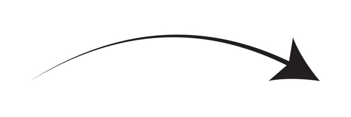 long curve arrow vector  set illustration