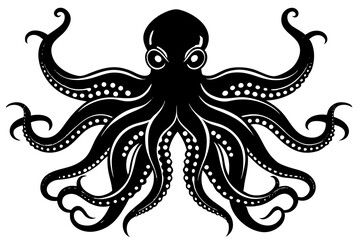 octopus silhouette, octopus icon vector illustration