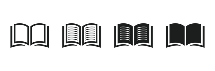 Set of book icons. Ebook icon. Open book icon vector illustration