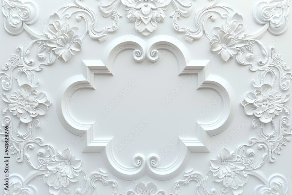 Poster a detailed view of a decorative design on a wall, suitable for use in interior design or architectur