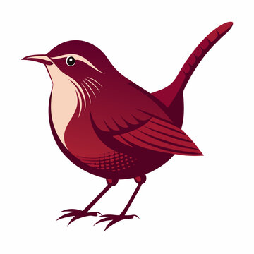 recommend clip art: Wren animal silhouette vector on white background