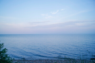 Sunset time at the lake Baikal