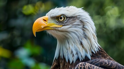 Fototapeta premium Bald Eagle with Piercing Eyes in Natural Habitat