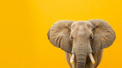 Obraz premium Elephant Against Yellow Background