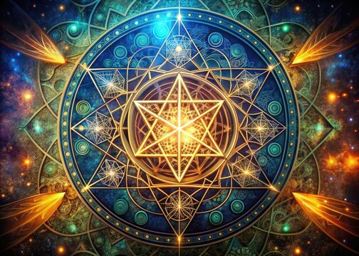 Mystical Symbolism: Ancient runes, sacred geometry, hidden meanings, enigmatic, spiritual, esoteric