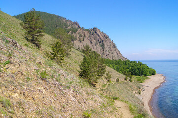 Rocky coast in sunny day