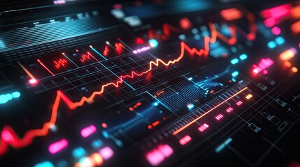 Close-up of a signal processing interface displaying electrical waveforms with various frequencies