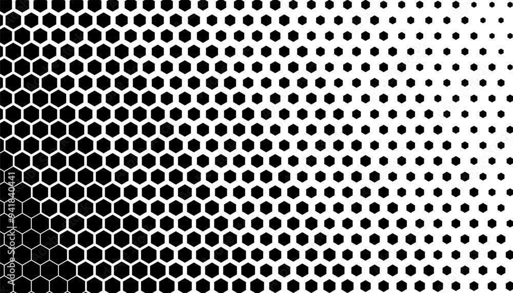 Poster halftone pattern of hexagon shape. honeycomb texture for background and jersey design. fully editabl