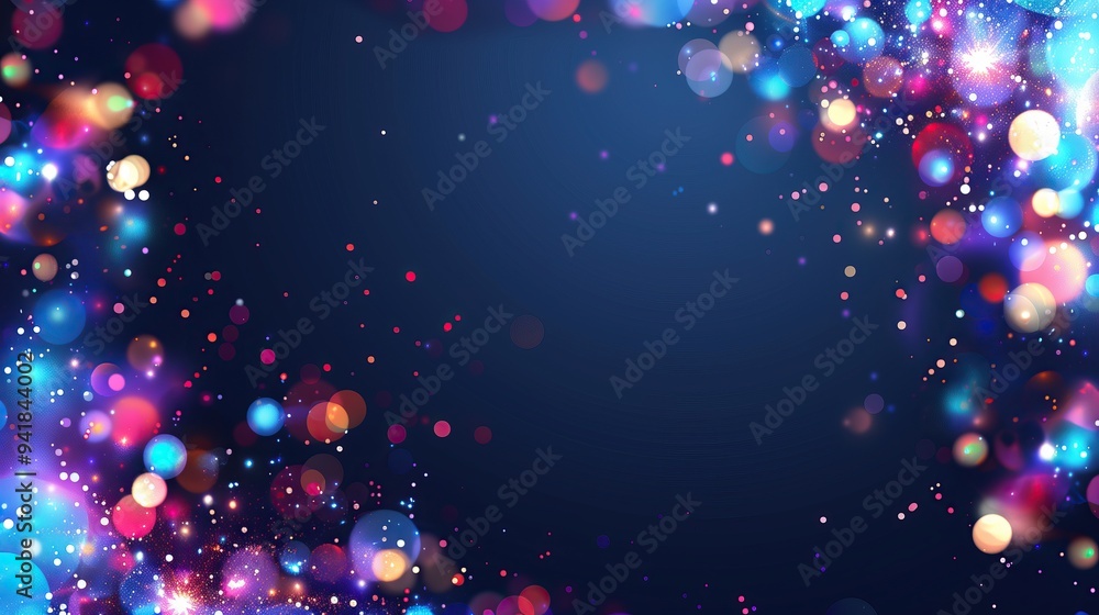 Poster colorful abstract background with sparkling lights in vibrant hues copy space for text