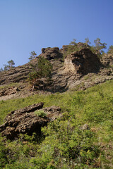 Rocky mountain in sunny day