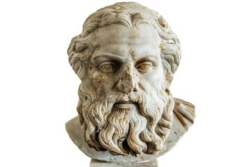 A detailed bust of a man with a beard, suitable for use in historical or cultural settings