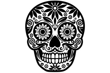 A Mexican skull decorated with delicate vibrant fall